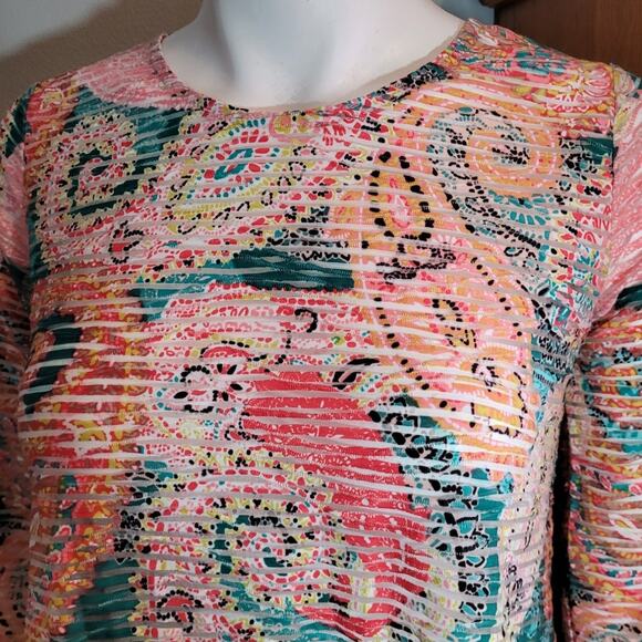 New Directions Pastel Floral Paisley Blouse Women's Petite Small Flowy Fairycore - Picture 6 of 9